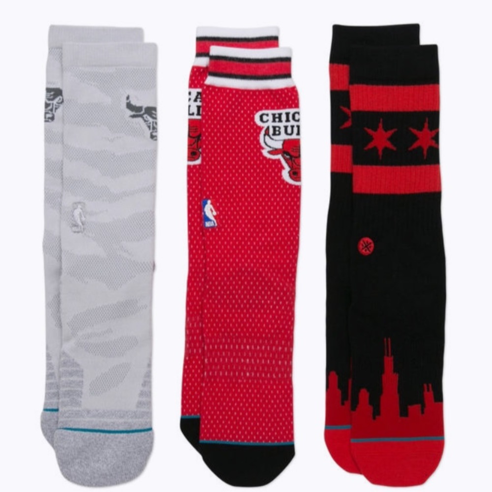 Stance X NBA Chicago Bulls Gift Pack Set Skyline L - Picture 2 of 6